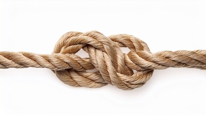Obraz premium twisted line rope knot isolated on white background