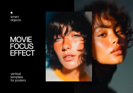 Movie Focus Poster Photo Effect Mockup