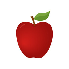 Fototapeta premium Red apple fruit illustration isolated on white background