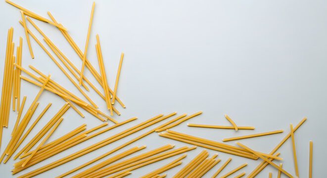 Spaghetti pasta on a surface.