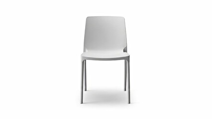 Obraz premium Modern White Plastic Dining Chair Isolated on White Background Studio Shot.jpg
