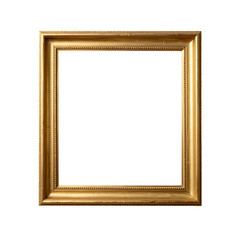 Fototapeta premium Ornate gold picture frame with classic design on a white background