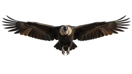 Fototapeta premium Condor In Dramatic Frontal Flight on Transparent Background