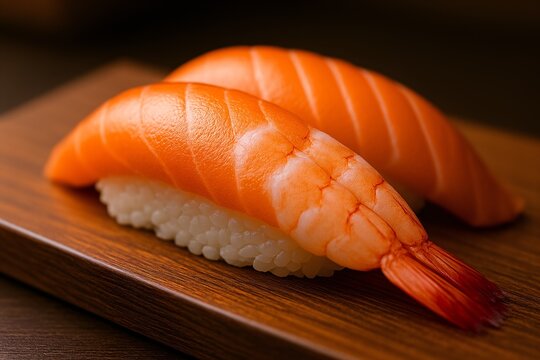 AI-generated authentic Japanese sushi platter, close-up shot, for comm