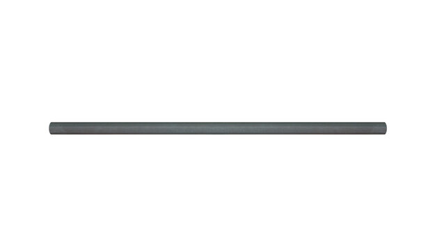 Pole from steel - horizontal, dark. On isolated transparent background.