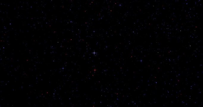 Space and stars, imitation. Twinkling of pointed stars. Smooth rotation. 