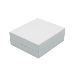 Naklejka premium Closed white cardboard box on transparent background