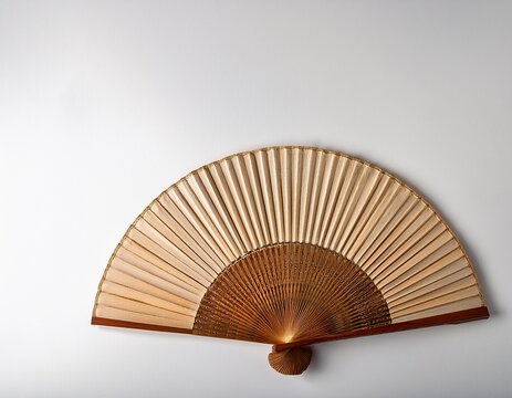 japanese folding fan made with bamboo and traditional elegant antique for mockup white blank space japanese culture