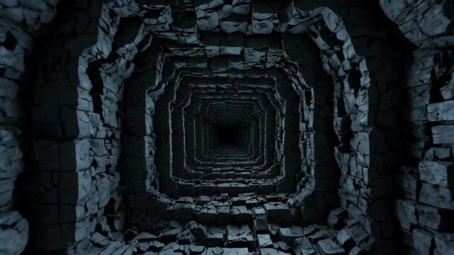 Stone tunnel passage scene materials