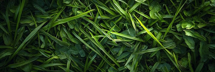 Expansive Green Grassy Backdrop with Lush Clover Leaves, Perfect for Natural Springtime Themes