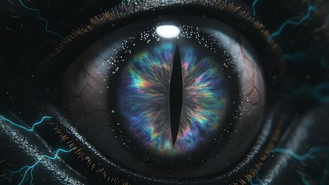 Close Up of a Mythical Creature Eye Opening