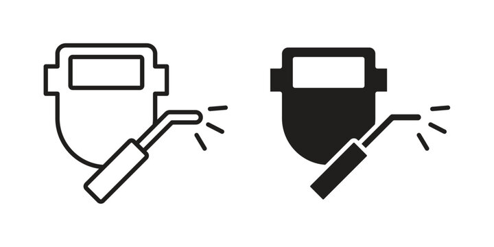Welding icon outline vector set. icon vector isolated on white background. EPS 10