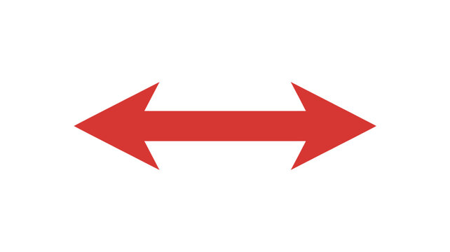Red double sided arrow pointing left and right symbol