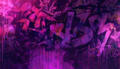 Graffiti artwork vector illustration bold purple pink street art urban expressive overlapping letters dynamic design © arshadartworks