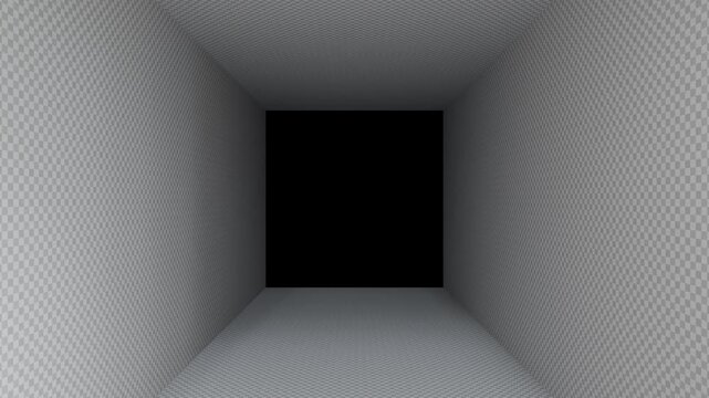 4K 3D looping background animation with checkered pattern moving forward with empty space in the middle.
