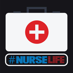 Fototapeta premium Nurse Medical Icon Typography Healthcare Worker Design