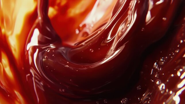 Close-up of swirling, dark brown liquid