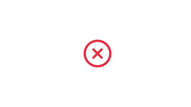Hand Turning Stamp Toward Red X Cancel Button Indicating Error Or Incorrect Selection