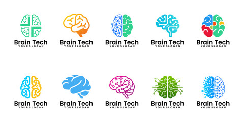 inspirational collection of technology brain logo designs