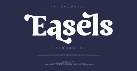 Obraz premium A striking introduction to a typography design featuring the word Easels in a bold and artistic font on a dark background