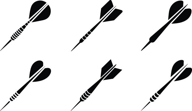 Set of  black dart icons vector