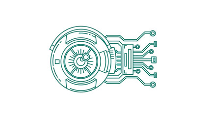 Obraz premium Circuit Board Component Illustration Design Element.