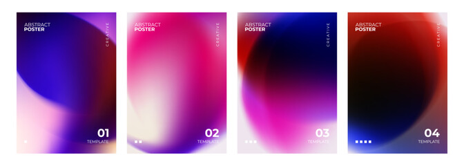 Plakat Abstract posters. Set of blurred backgrounds. Vibrant color gradients. Defocused color templates for creative graphic design. Vector illustration.