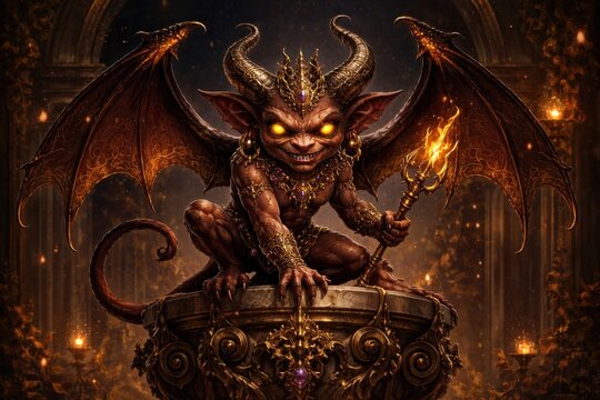 Mystical creature with fiery eyes.