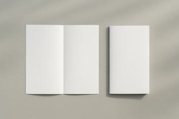 Minimalist blank book mockup design.