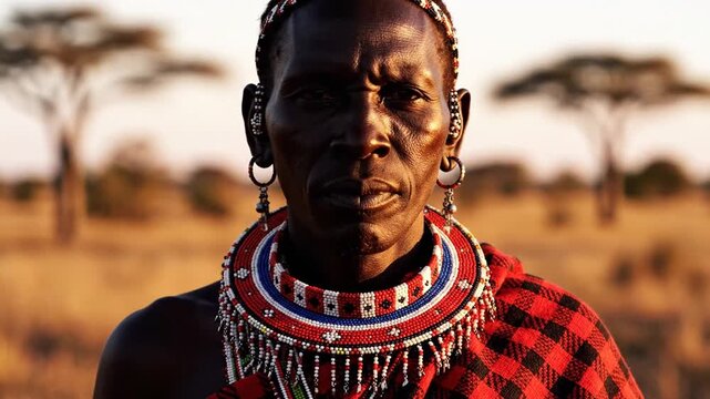 Portrait of a traditional African woman.