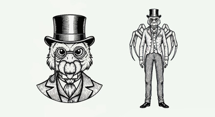 Victorian Spider Man Character Illustration. © Anak