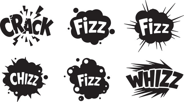 Black Solid Abstract Noise Sound Shapes