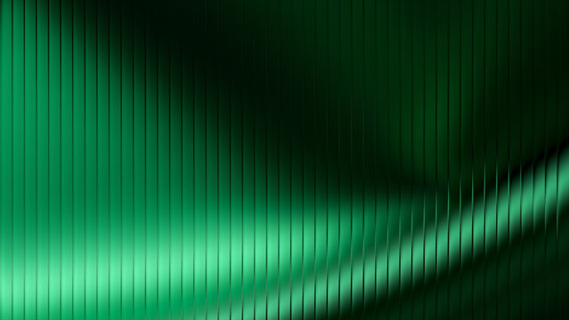 Vibrant abstract image featuring a green fractal glass ribbed texture with dynamic light distortion, creating a futuristic and high-tech mood ideal for tech, design, and creative projects.