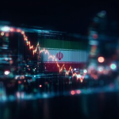 Obraz premium Echoes of crisis: the broken map of iran's struggles. Tech panels. Intricate details bring iran's struggle alive with vibrant heartbeat map. Ai dashboards. Digital control.