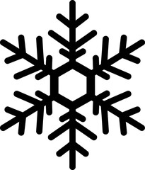 Fototapeta premium Geometric snowflake icon in black, representing winter and cold weather