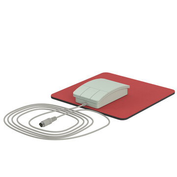 3D rendering illustration of a Vintage 3-Button Computer Mouse