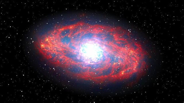 Massive Supernova Explosion In The Middle Of Gigantic Galaxy In The Deep Space Universe