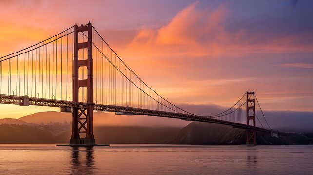 golden gate bridge at sunset