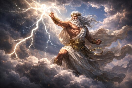 Mythical god wielding powerful lightning.