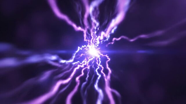 Electric purple lightning bolt energy.