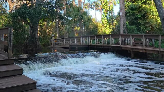 Historic Flow: 4K Cinematic View of Lainhart Dam on the Wild and Scenic Loxahatchee River