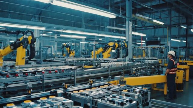 Modern battery factory.