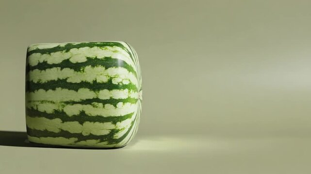 Square-shaped watermelon.