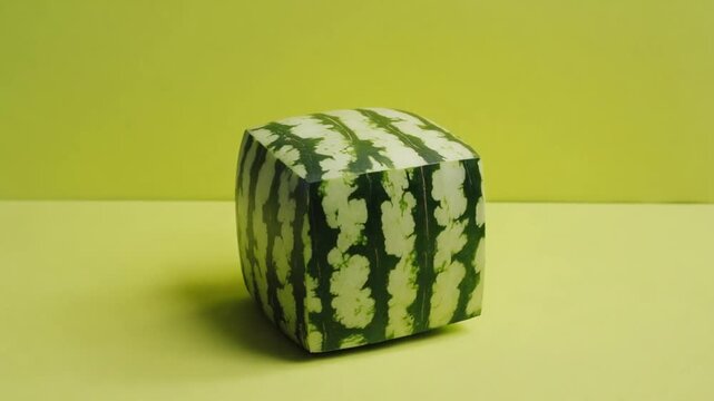 Square-shaped watermelon.