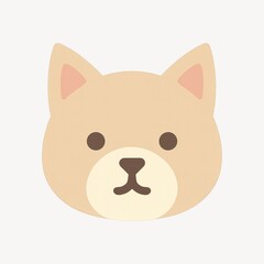 Obraz premium Cute cartoon dog face illustration.
