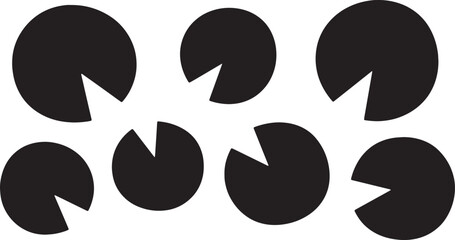 Fototapeta premium Black Solid Aquatic Lily Pad Silhouettes Set of Six