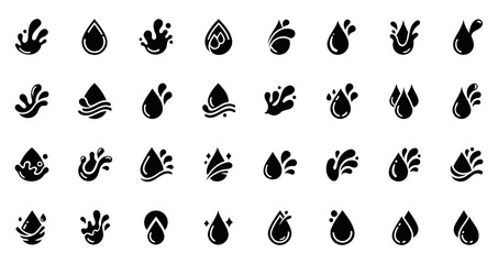 Obraz premium Illustration of Water Droplet Icons Set