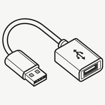 USB OTG Adapter Micro Technology Vector Icon