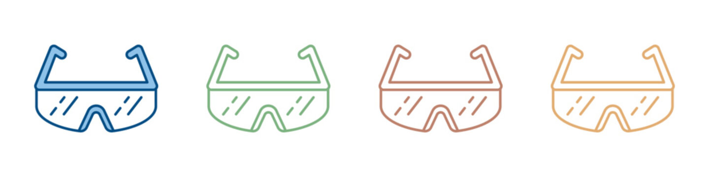 Safety Glasses Icon Set Multiple Style Collection
