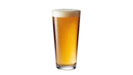 Fotobehang Bar Isolated cold refreshing pilsner beer in a clear pint glass with froth and bubbles  © Isabel